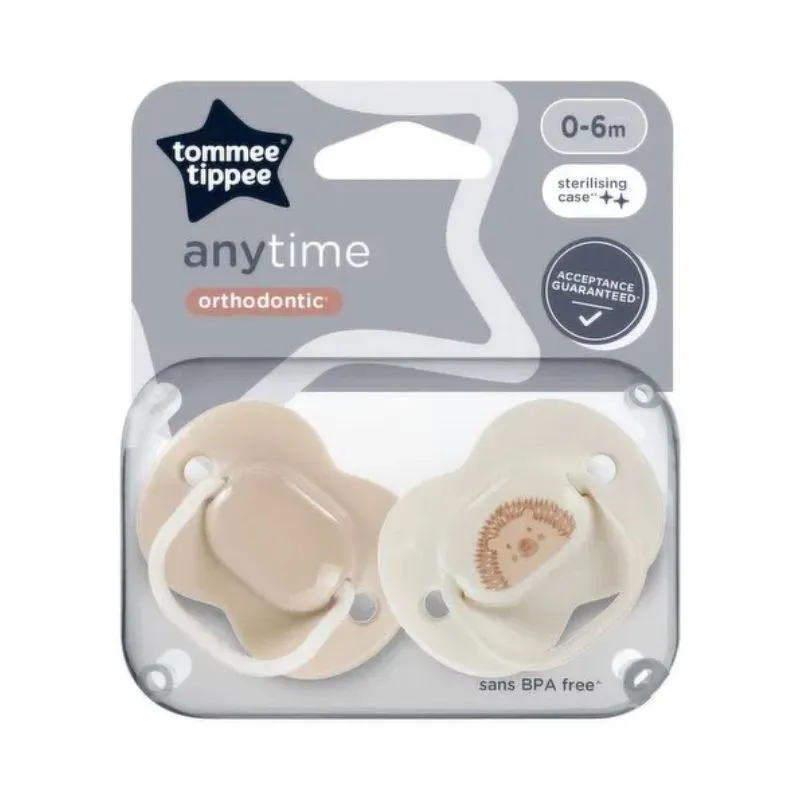 Tommee Tippee 2x Anytime Soother, 0-6 months, Symmetrical
