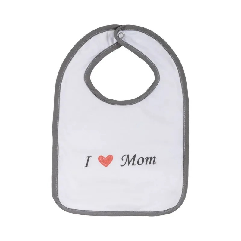 FreeOn Bib I love Mom White/Grey