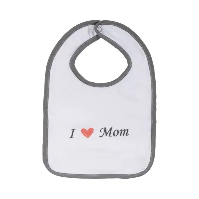 FreeOn Bib I love Mom White/Grey