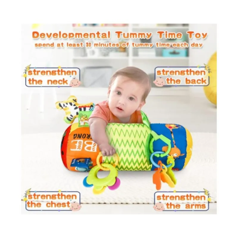 Lazarid baby roller pillow with toys Green