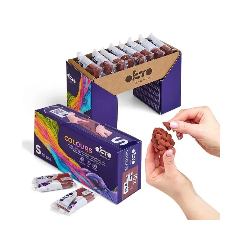 Okto 10pcs Sensory Art Air Clay Colours S - W06 Chocolate