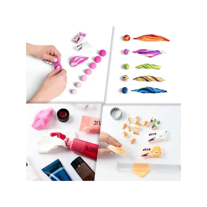 Okto 10pcs Sensory Art Air Clay Colours S - W37 Magenta