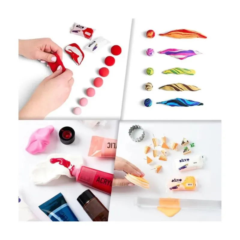 Okto 10pcs Sensory Art Air Clay Colours S - W05 Red