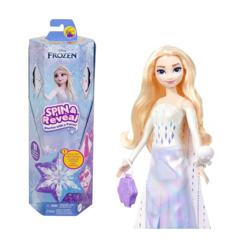 Disney Frozen Spin & Reveal Elsa Fashion Doll & Accessories With 11 Surprises