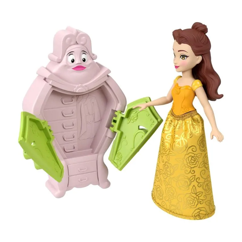 Disney Princess Toys, Storytime Stackers Belle's Castle, Stackable Doll House with Small Doll & 9 Pieces