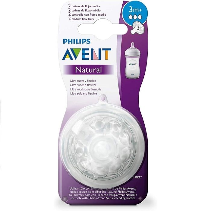 Philips Avent Avent Natural Feeding Teats 3 Months – 2 pcs