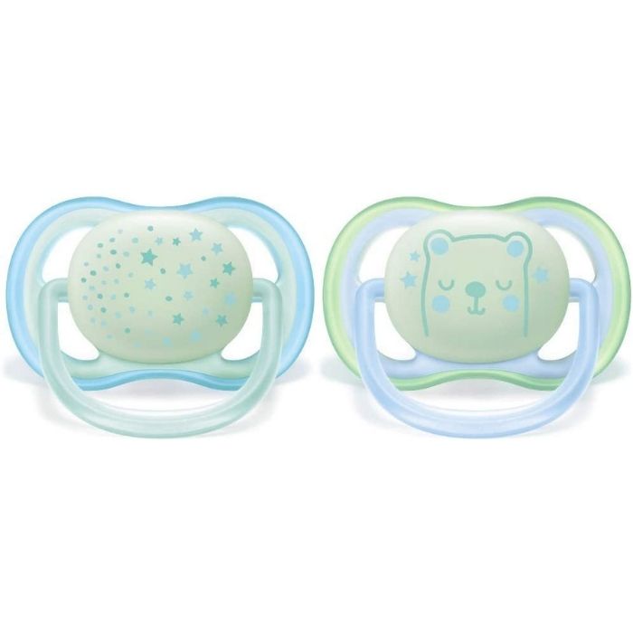 Philips Avent Ultra Air Soother Nighttime Glow in The Dark ( 0-6 m) Light Blue