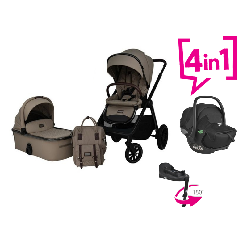 Bebe Stars Modular System Mythos 4in1 Natural Beige ISOFIX 180°