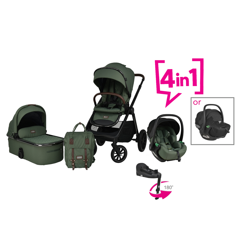 Bebe Stars Modular System Mythos 4in1 Forest Green ISOFIX 180°