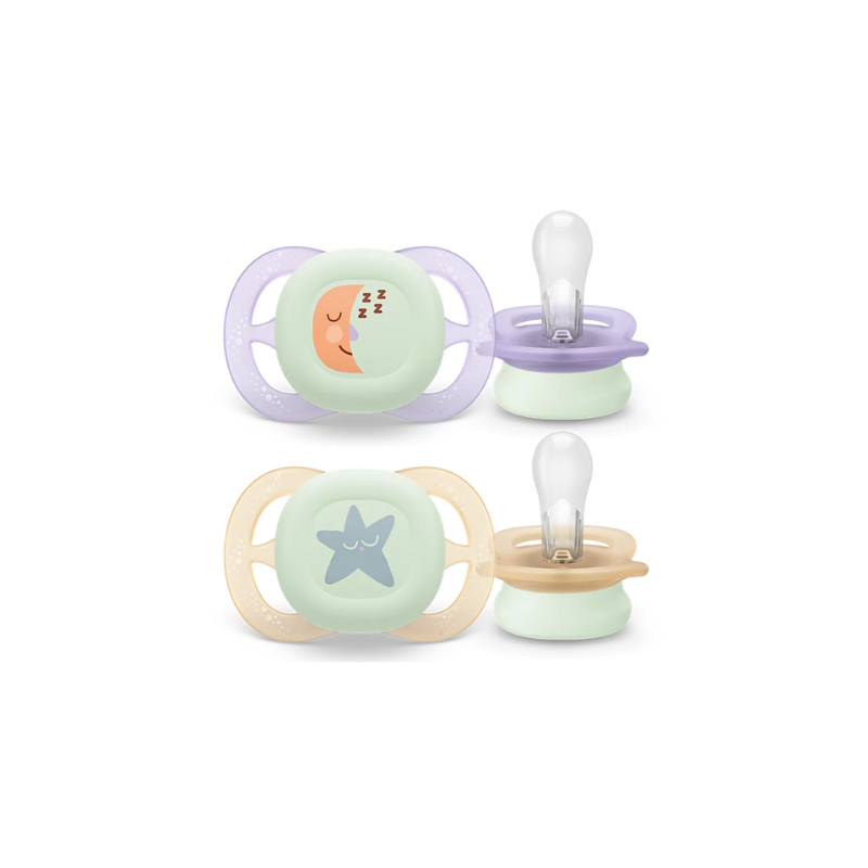 Philips Avent Ultra Start Nighttime Pacifier Purple/Yellow 0-2M